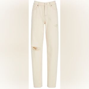 NWT Barrel Leg High Waist Cream color, Sz 8